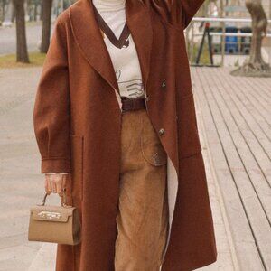 Reversible Coat, Petite Studio Ainsley Beige/Mocha size Small Petite brown, wool